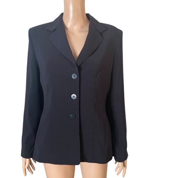Kasper Blazer Womens Size 4 3 Button Blazer Dark Navy - Picture 9 of 9